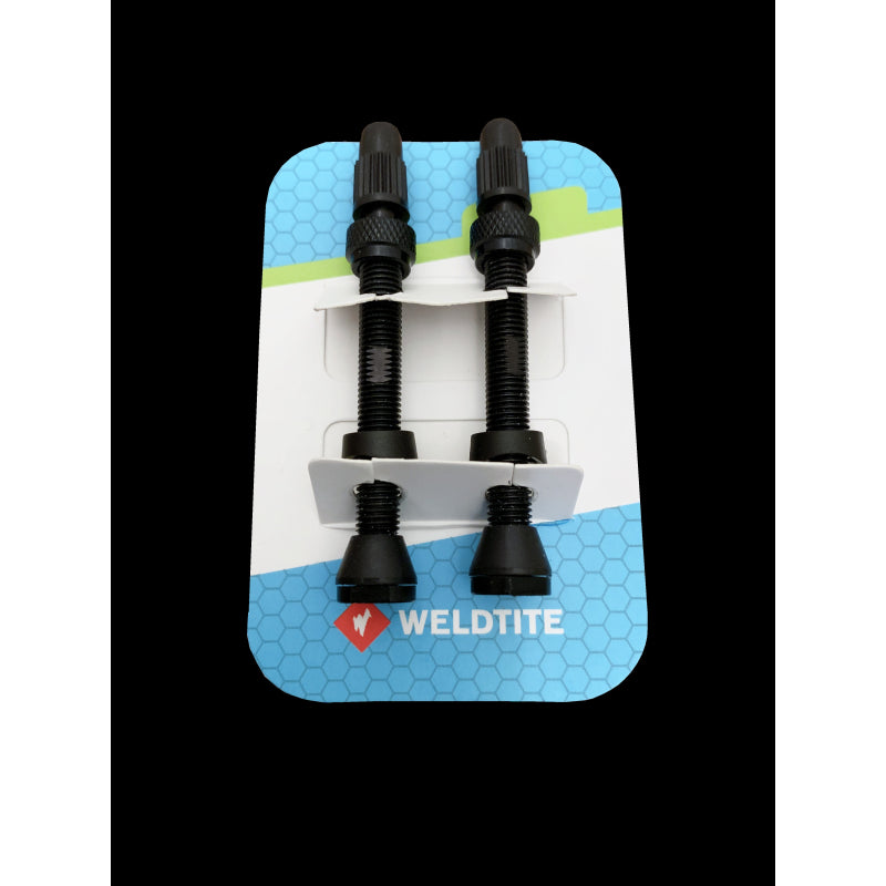 Weldtite 10 Juegos de Valvulas Tubeless Aluminio Negra 55m ( 20 Valvulas Tubeles ) - WELDTITE | ARS Bike Parts