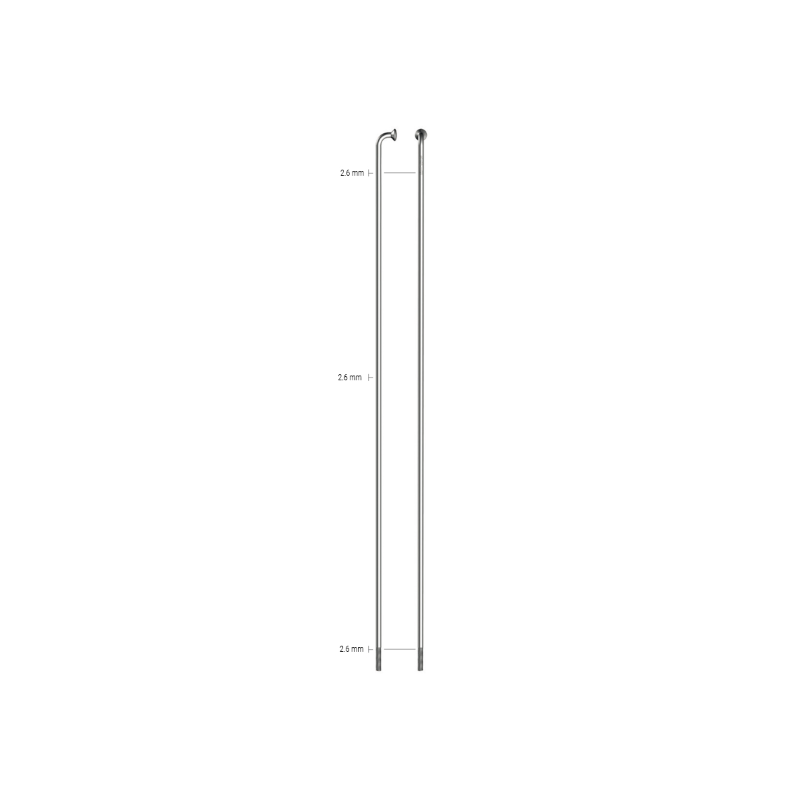 SAPIM 4 Radios de 130mm Leader Inox Curvo Plata con Cabecillas de 12 mm - SAPIM | ARS Bike Parts