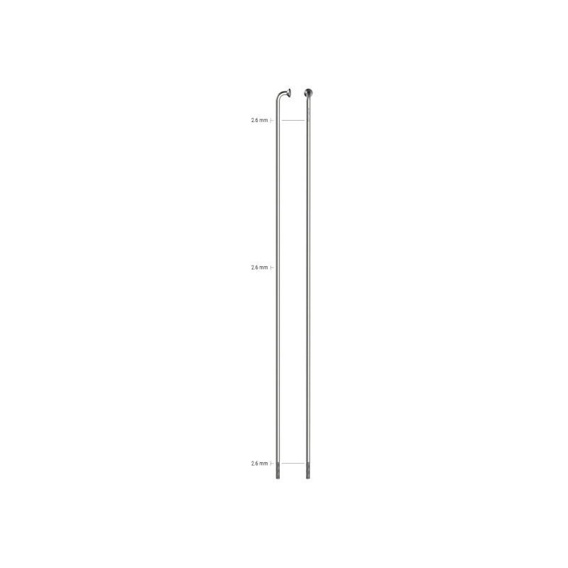 SAPIM 4 Radios de 210mm Leader Inox Curvo Plata con Cabecillas de 12 mm - SAPIM | ARS Bike Parts