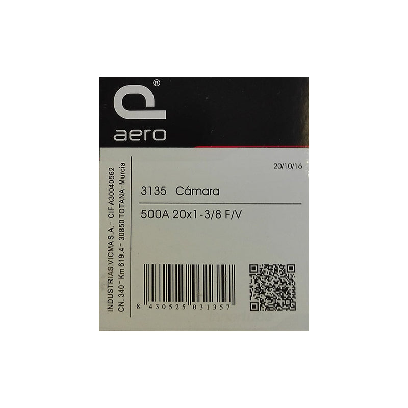 Camara 500a 20x1 3-8 Presta Vicma Aero - VICMA | ARS Bike Parts