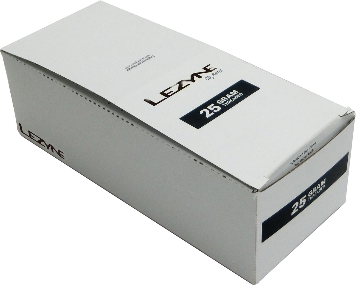 Caja expositora de cartuchos de CO2 Lezyne 25g, Plata, 25 ud.