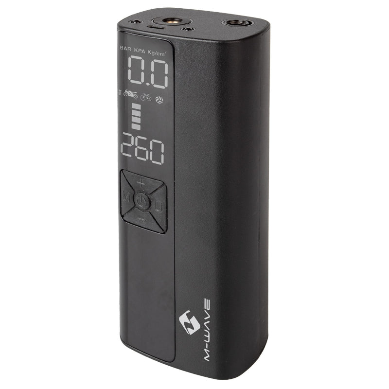 M-Wave Mini Compresor Electrico con Bateria 150psi-10 Bar para Coche-Moto-Bici-Balones - M-WAVE | ARS Bike Parts