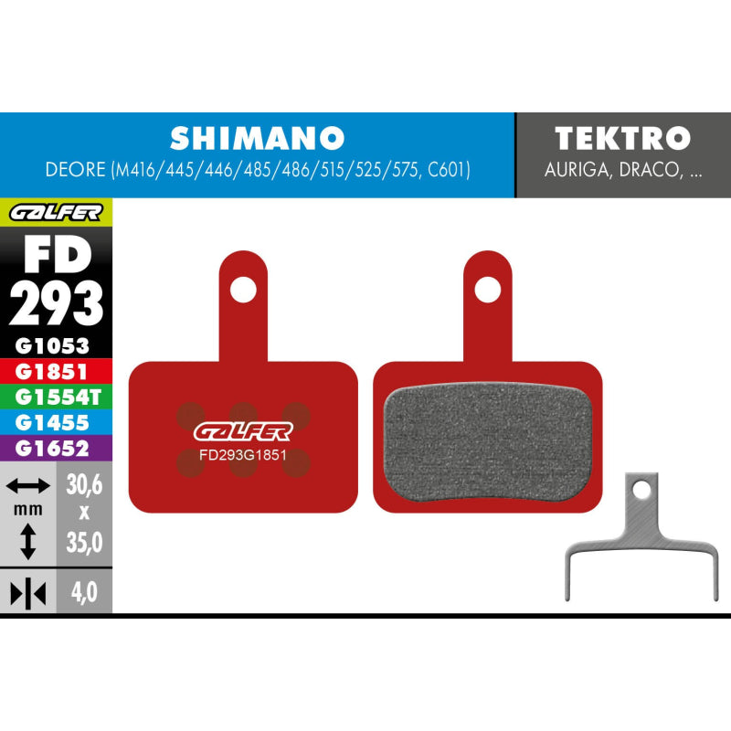 Pastillas Fd Advance Shimano 525-445-Deore Galfer