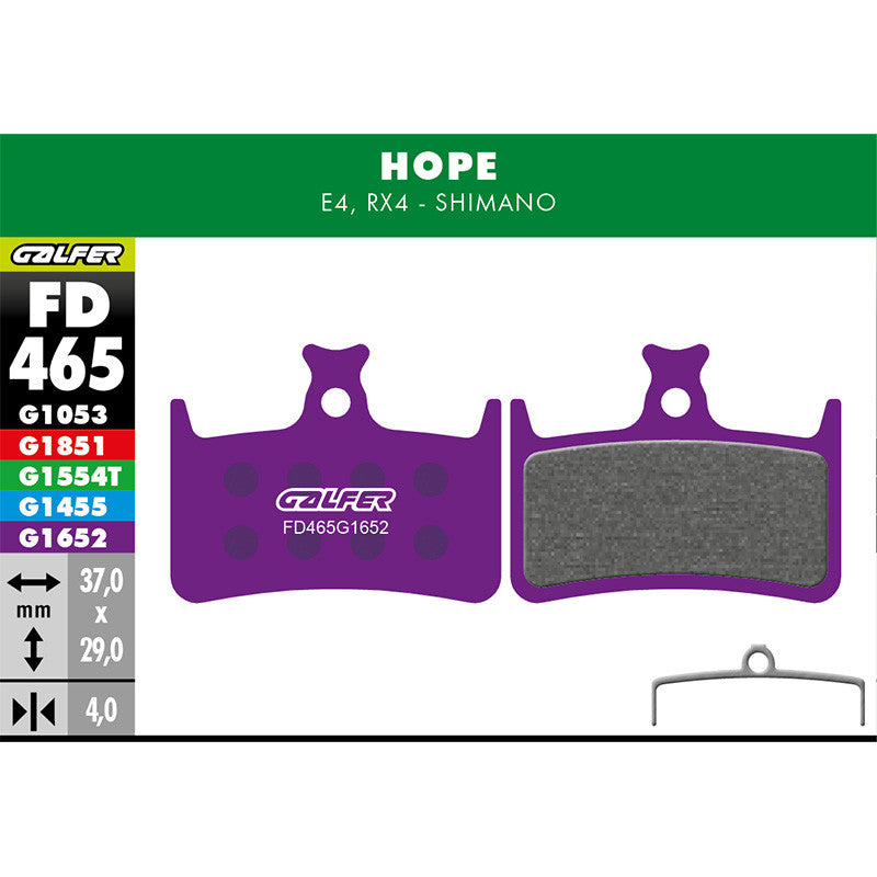 Pastillas Fd E-Bike Hope E4-Rx4 Galfer