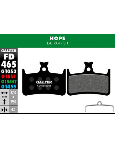 GALFER Bike Pastillas Fd Std Hope e4-rx4 GALFER - GALFER BIKE | ARS Bike Parts