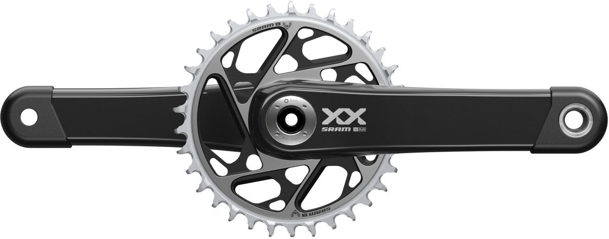 Juego de bielas SRAM XX SL Eagle DUB 175 mm, 34d DM, Negro sin pedalier, Q-Factor: 168 mm, CL55