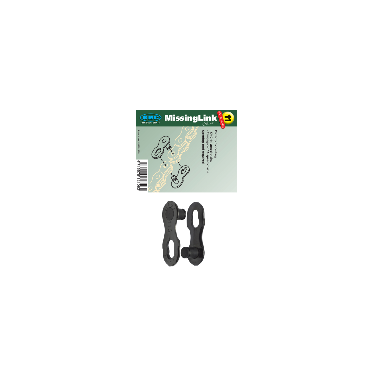 ENGANCHE CADENA (40 UD) KMC NO REUTILIZABLES 11V PLATA