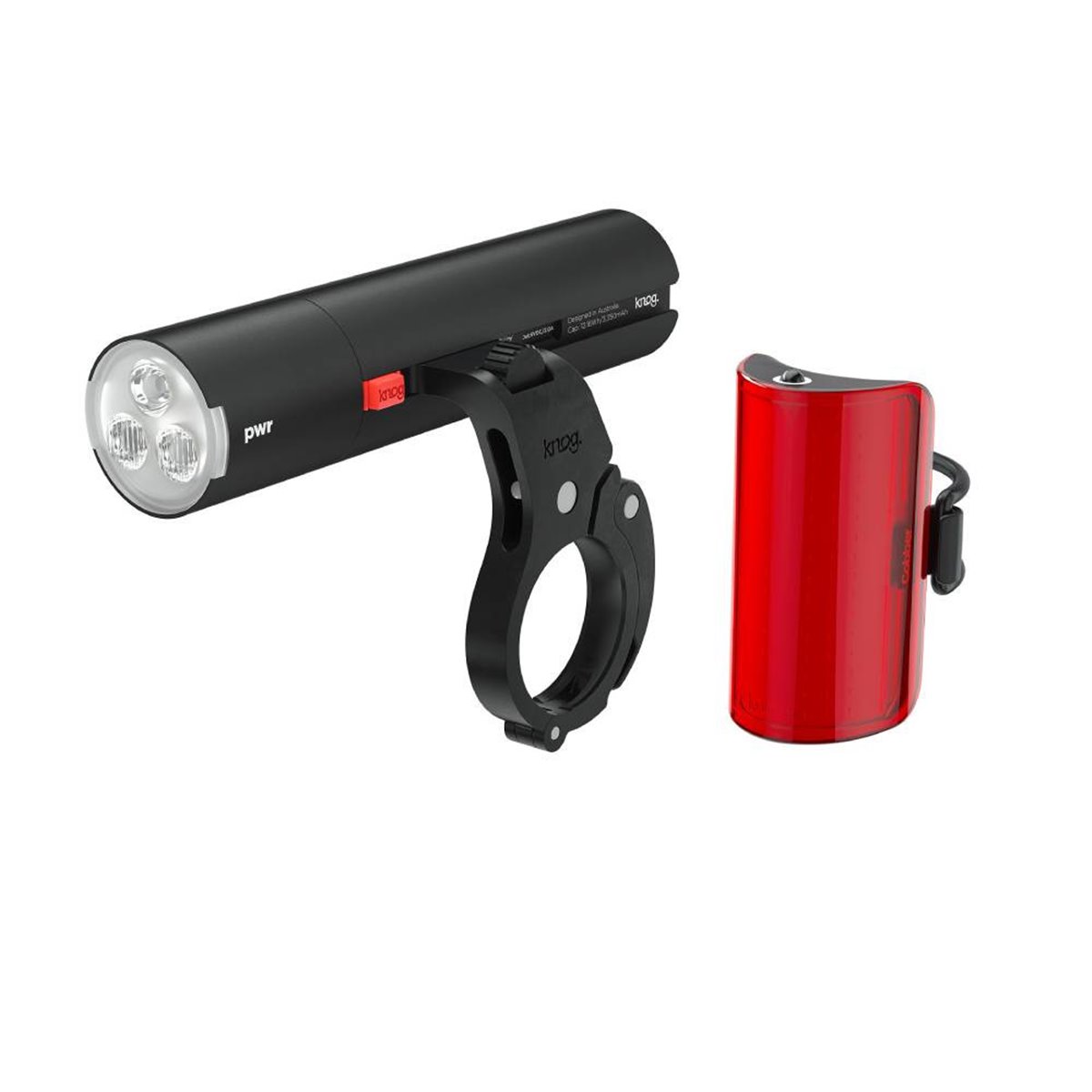 juego luces knog pwr road 700 + mid cobber trasera