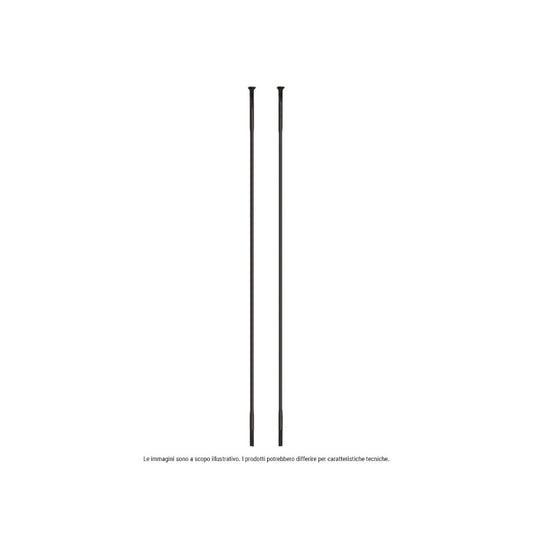 100 Radios De 258mm Race Inox Recto Negro Con Cabecillas De 12 Mm