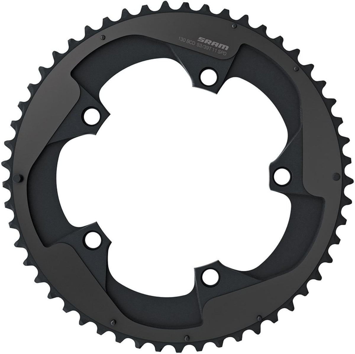 Plato Carretera Red B2 X-Glide 52t Yaw 11 Velocidades S2 110 Alum 5mm Negro Blast 2-Piezas