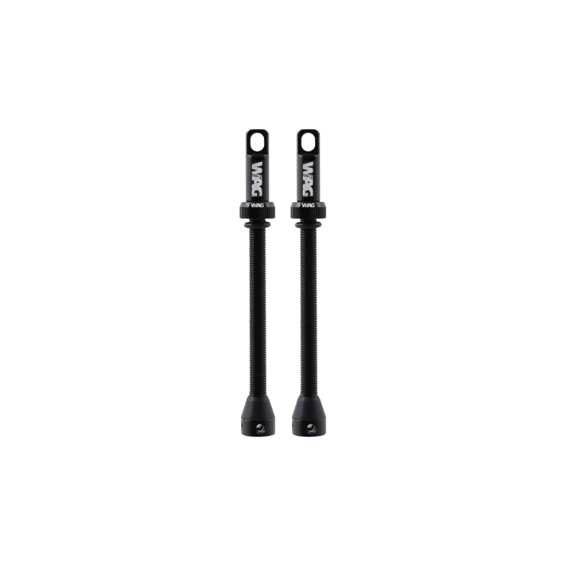 2 Valvulas Tubeles Aluminio 80mm Negras WAG - WAG | ARS Bike Parts
