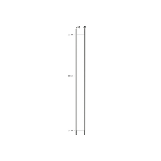 SAPIM 4 Radios de 130mm Leader Inox Curvo Plata con Cabecillas de 12 mm - SAPIM | ARS Bike Parts