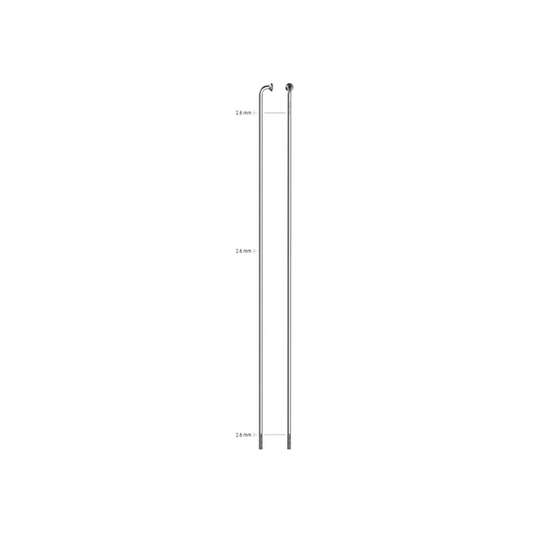 SAPIM 4 Radios de 210mm Leader Inox Curvo Plata con Cabecillas de 12 mm - SAPIM | ARS Bike Parts