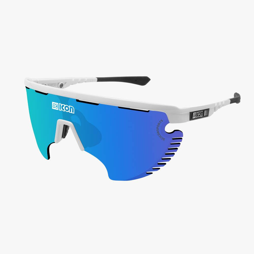 Gafas SCICON Aerowing Lamon Blanco Brillante (lente Multiespejo Azul) - SCICON | ARS Bike Parts