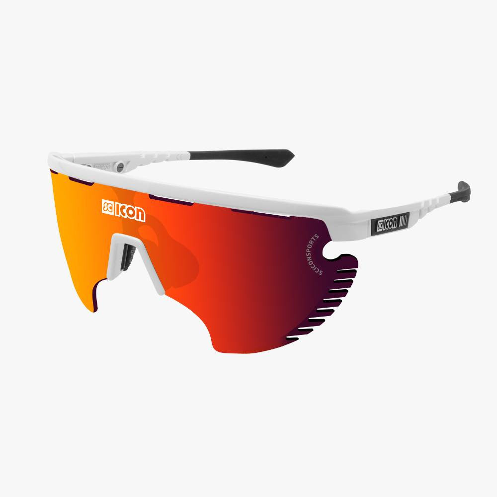 Gafas SCICON Aerowing Lamon Blanco Brillante (lente Multiespejo Roja) - SCICON | ARS Bike Parts