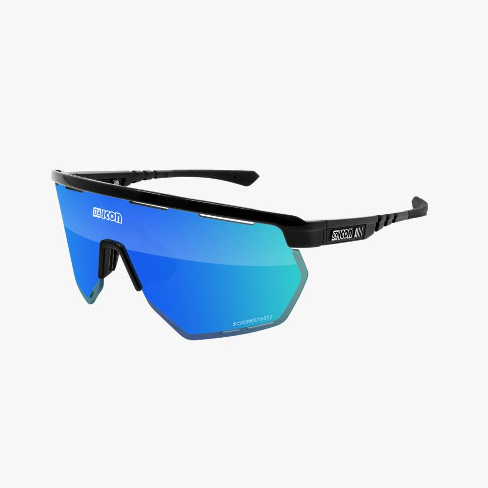 Gafas SCICON Aerowing Negro Brillante (lente Multiespejo Azul) - SCICON | ARS Bike Parts
