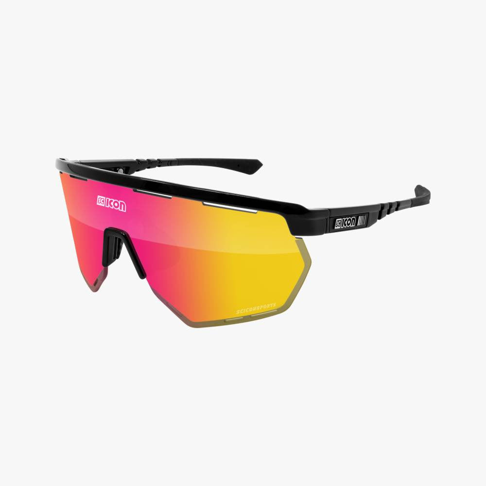 Gafas SCICON Aerowing Negro Brillante (lente Multiespejo Roja) - SCICON | ARS Bike Parts