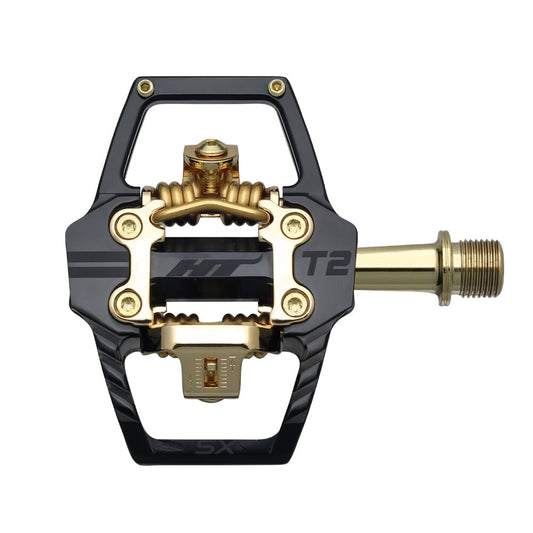 Pedales BMX HT T2-Sx Limited Edition (stealth Black/Mecanismo Dorado)