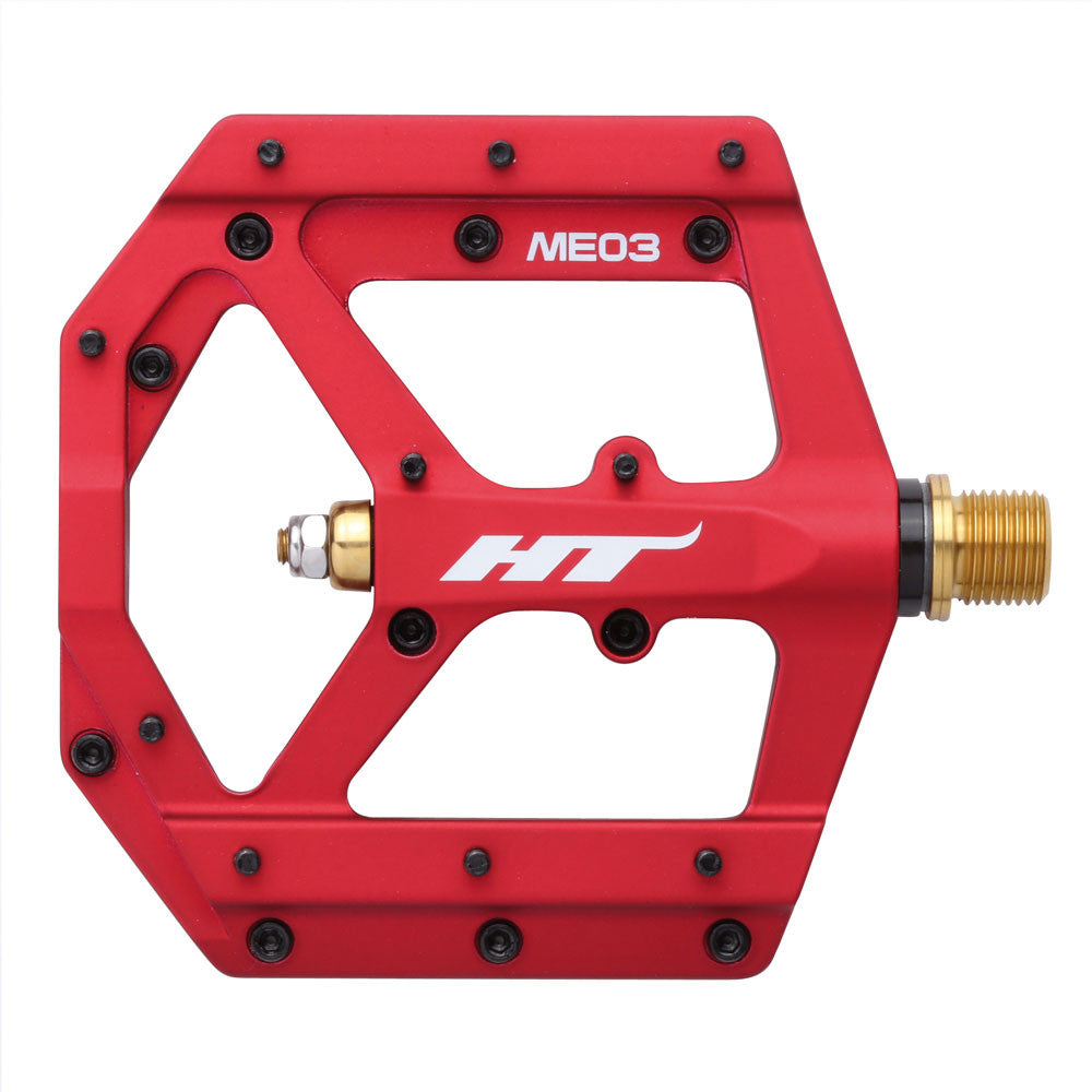 Pedales Descenso Me03t (rojo Mate/Ejes Titanio)
