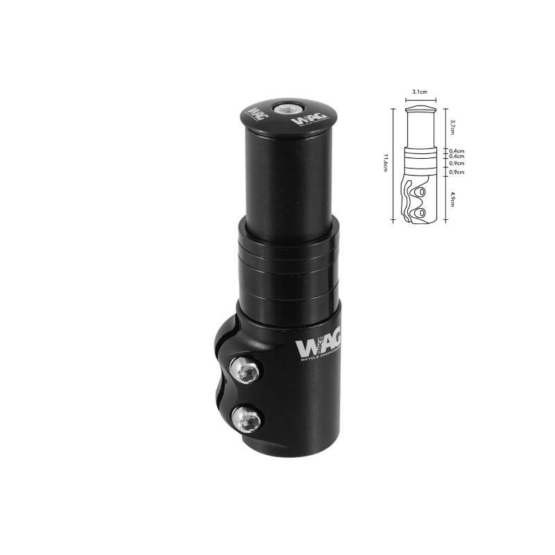 Adaptador Potencia Ahead 1 1-8" 65mm Aluminio WAG - WAG | ARS Bike Parts