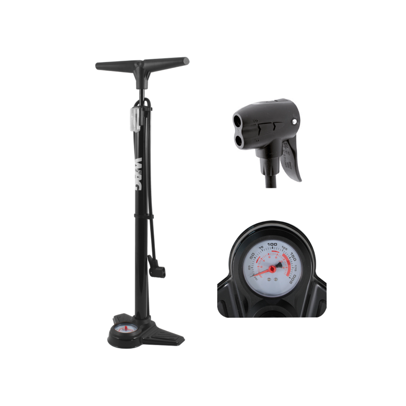 Bomba Taller Basic Plus Acero con Manometro WAG - WAG | ARS Bike Parts