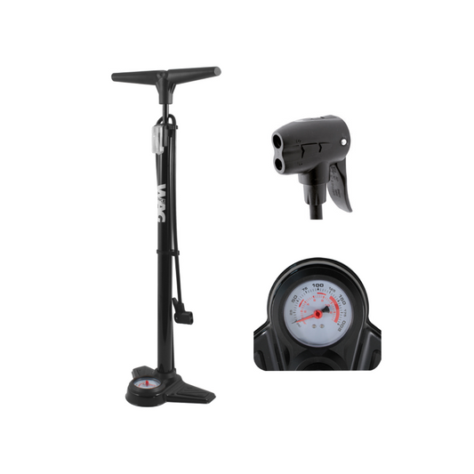Bomba Taller Basic Plus Acero con Manometro WAG - WAG | ARS Bike Parts