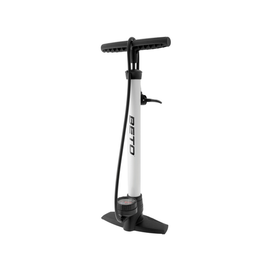 Beto Bomba Taller New Classic Acero C-Manometro Blanca con Racor de Doble Valvula Reversible - BETO | ARS Bike Parts