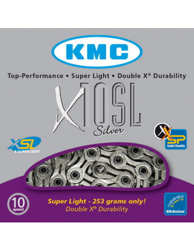 Cadena Kmc 10v x10 Sl Cromada 114p - KMC | ARS Bike Parts