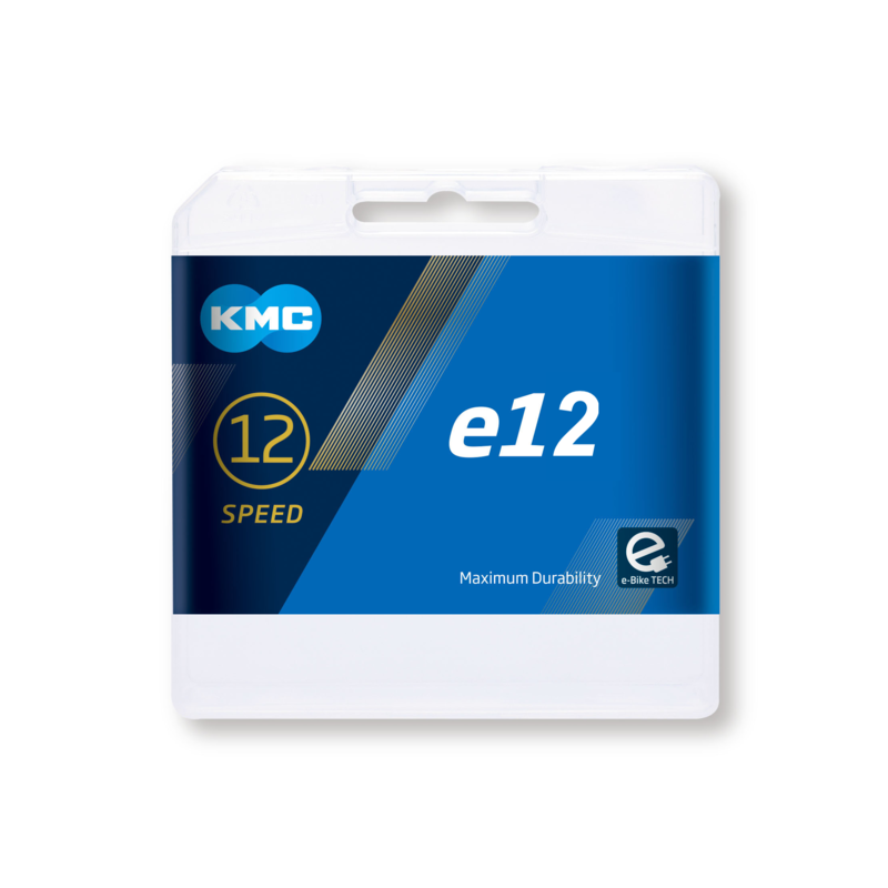 Cadena KMC E12 Blacktech Missinglink 130 Eslabones 12 velocidades Negro