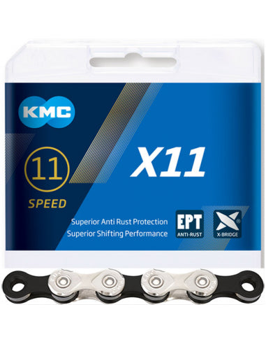 Cadena Kmc x11 Plata Negra 118p Index 11v - KMC | ARS Bike Parts
