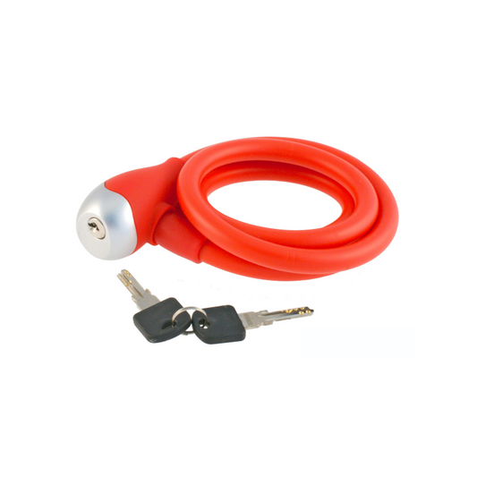 Candado Cable Espiral Silicon Ø 12 Rojo WAG - WAG | ARS Bike Parts