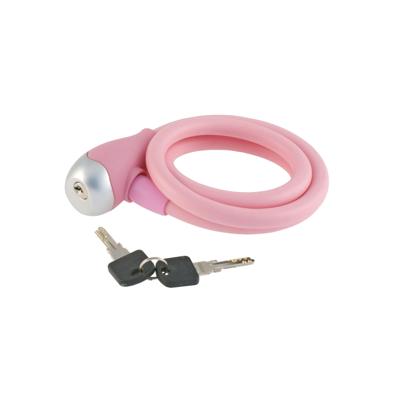 Candado Cable Espiral Silicon Ø 12 Rosa WAG - WAG | ARS Bike Parts