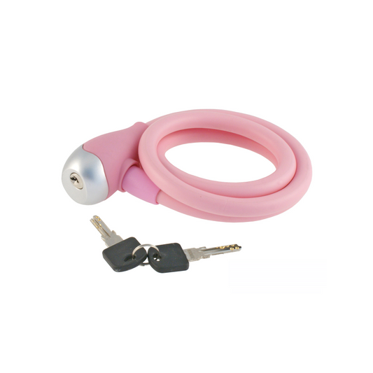 Candado Cable Espiral Silicon Ø 12 Rosa WAG - WAG | ARS Bike Parts
