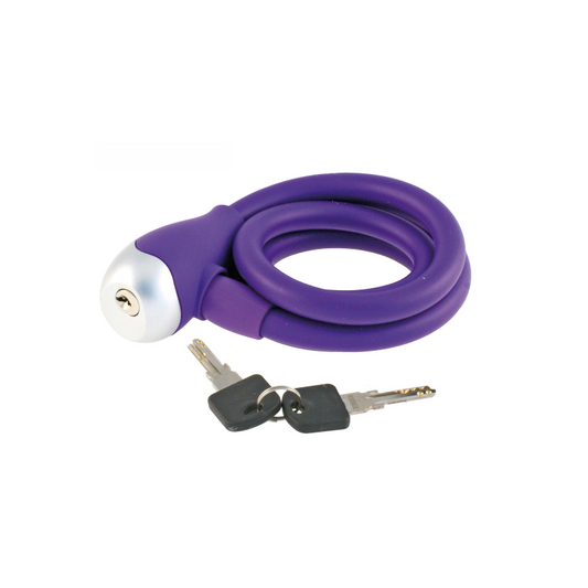 Candado Cable Espiral Silicon Ø 12 Violeta WAG - WAG | ARS Bike Parts