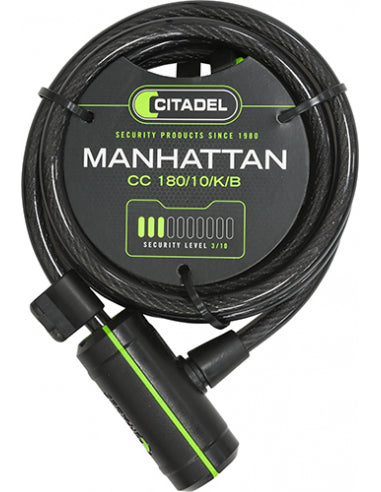 Candado Espiral Citadel Manhattan 180mm-10-k-b - CITADEL | ARS Bike Parts