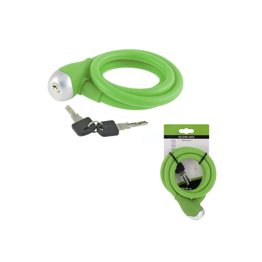 Candado Espiral Silicona 12x1200mm Verde WAG - WAG | ARS Bike Parts