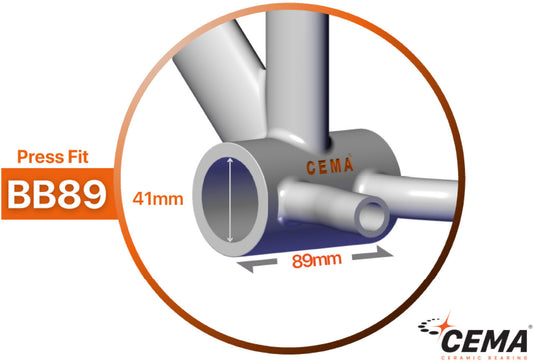 Caja de pedalier BB89 para Shimano (Ancho: 89,5 mm x DI: 41 mm) Cerámico - Negro