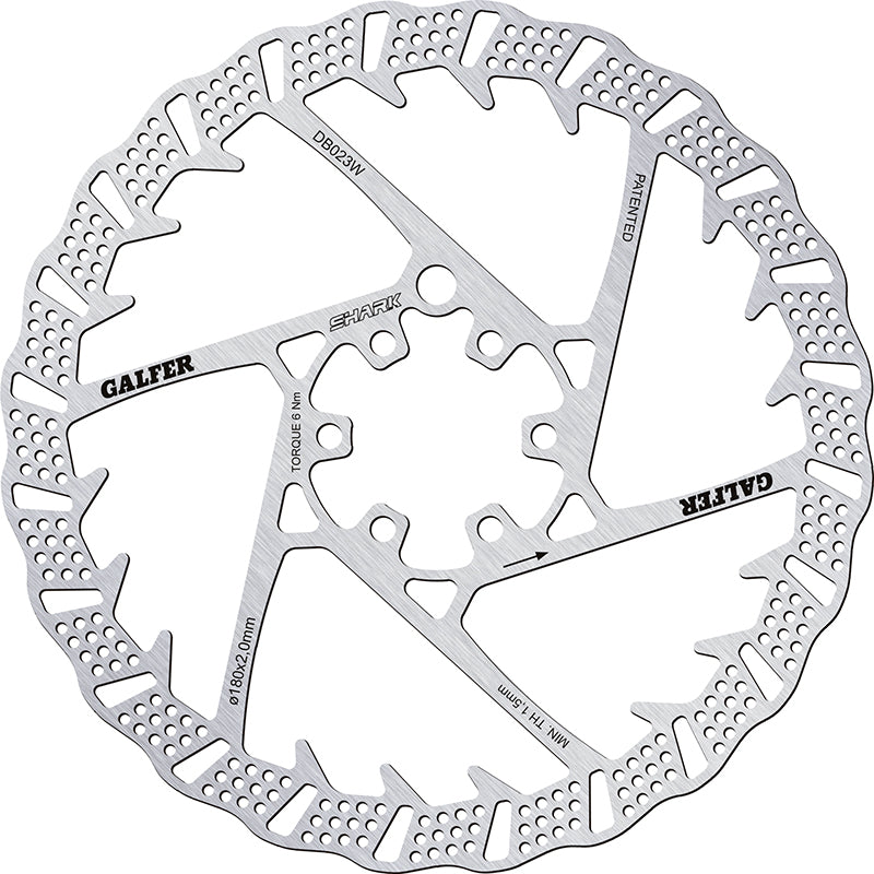 Disco 180mmx2.0mm Galfer Shark 6 Tornillos