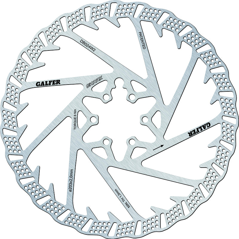 Freno Galfer Disco 203mmx2.0 mm Shark 6 Tornillos