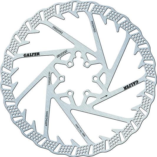 Freno Galfer Disco 203mmx2.0 mm Shark 6 Tornillos