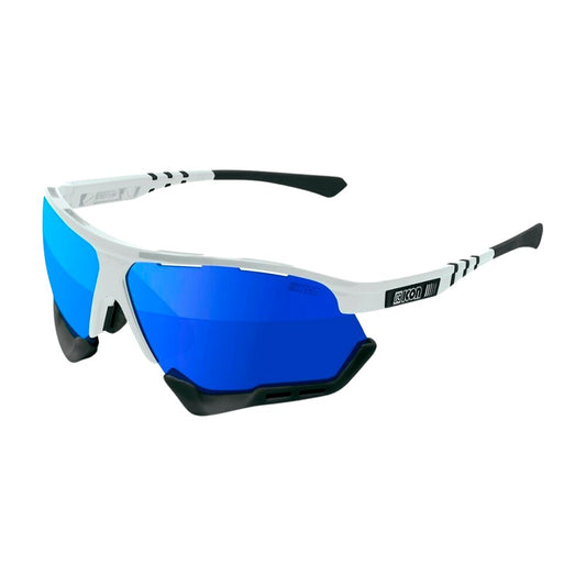 Gafas Scicon Aerocomfort XL Blancas (lentes Multiespejo Azul)