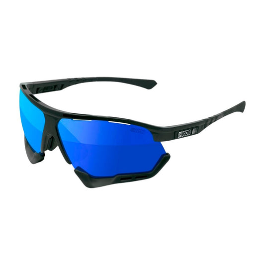 Gafas SCICON Aerocomfort XL Negras (lentes Multiespejo Azul) - SCICON | ARS Bike Parts