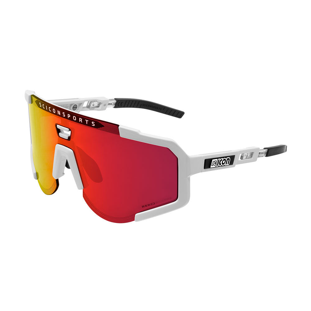 Gafas Scicon Aeroscope Blancas (lente Multiespejo Roja)