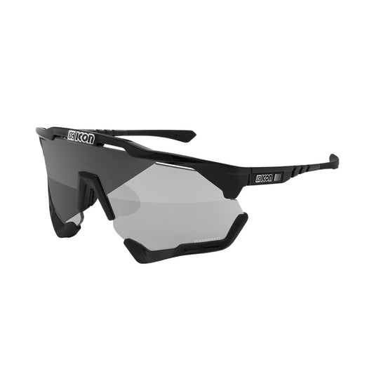 Gafas Scicon Aeroshade XL Negro Brillante (lente Fotocromática Plata Espejo)