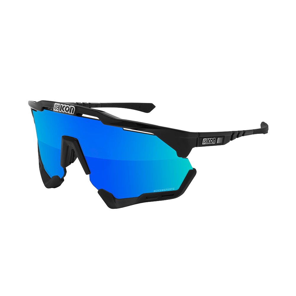 Gafas SCICON Aeroshade XL Negro Brillante (lente Multiespejo Azul) - SCICON | ARS Bike Parts