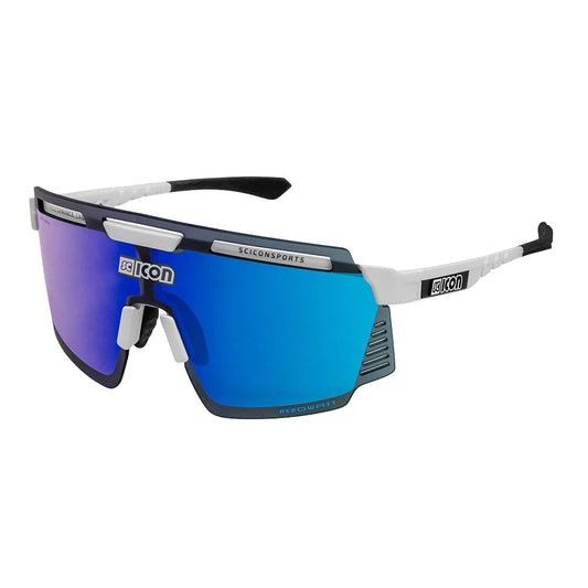 Gafas Scicon Aerowatt Blanco Brillante (lente Multiespejo Azul)