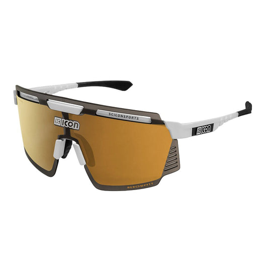 Gafas Scicon Aerowatt Blanco Brillante (lente Multiespejo Bronce)
