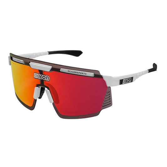 Gafas Scicon Aerowatt Blanco Brillante (lente Multiespejo Rojo)