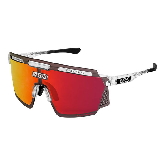 Gafas Scicon Aerowatt Crystal Brillante (lente Multiespejo Rojo)