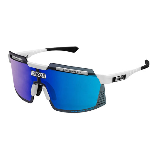 Gafas Scicon Aerowatt Foza Blanco Brillante (lente Multiespejo Azul)